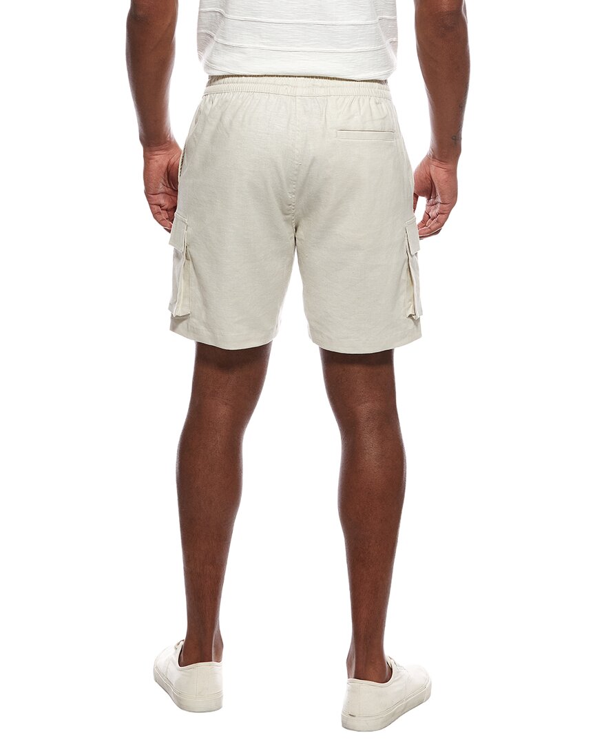 stretch linen-blend cargo short