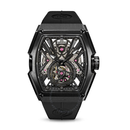 ساعة P-One أوتوماتيكية للرجال بمينا أسود، لون أسود