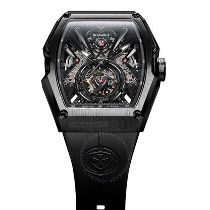 ساعة P-One أوتوماتيكية للرجال بمينا أسود، لون أسود