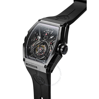 ساعة P-One أوتوماتيكية للرجال بمينا أسود، لون أسود