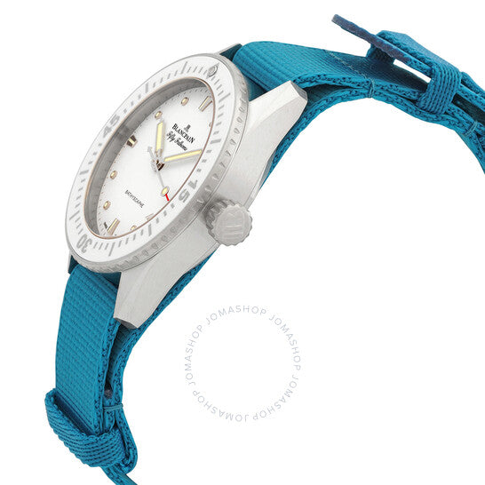 ساعة بلانكبان فيفتي فاذومز باثيسكاف أوتوماتيكية بقرص أبيض