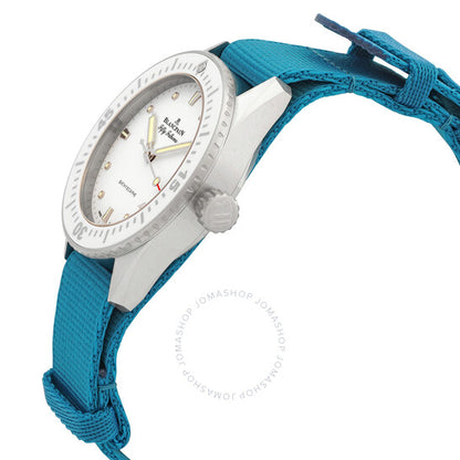 ساعة بلانكبان فيفتي فاذومز باثيسكاف أوتوماتيكية بقرص أبيض