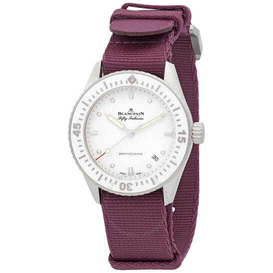 ساعة بلانكبان فيفتي فاذومز باثيسكاف أوتوماتيكية بمينا أبيض