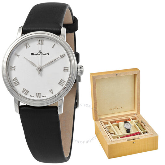 ساعة بلانكبان فيليريت أوتوماتيكية للسيدات بمينا فضي