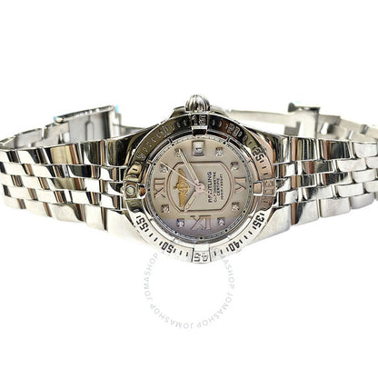 ساعة بريتلينج النسائية، كوارتز، مينا فضية اللون، A7140C2/G661/368A