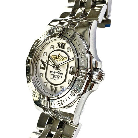 ساعة بريتلينج النسائية، كوارتز، مينا فضية اللون، A7140C2/G661/368A