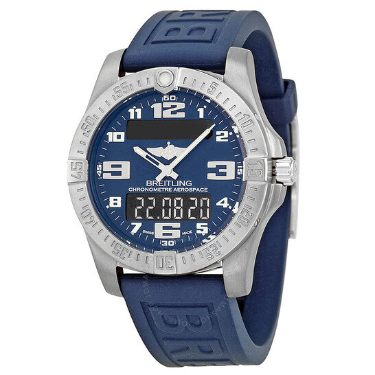 Breitling, Aerospace Blue Dial Blue Rubber Men's Watch E7936310-C869BLPT