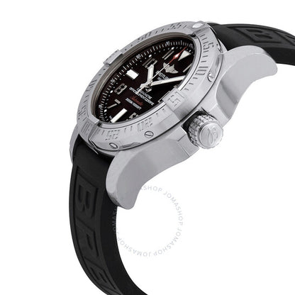 ساعة بريتلينج أوتوماتيكية للرجال بمينا أسود ومطاط أسود