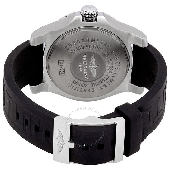 ساعة بريتلينج أوتوماتيكية للرجال بمينا أسود ومطاط أسود