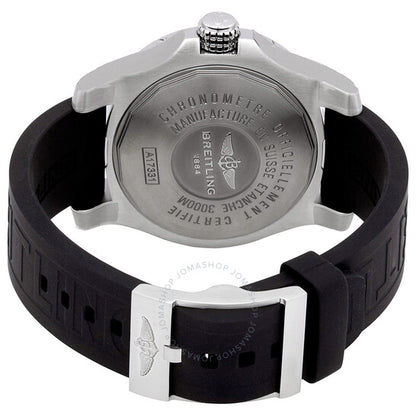 ساعة بريتلينج أوتوماتيكية للرجال بمينا أسود ومطاط أسود