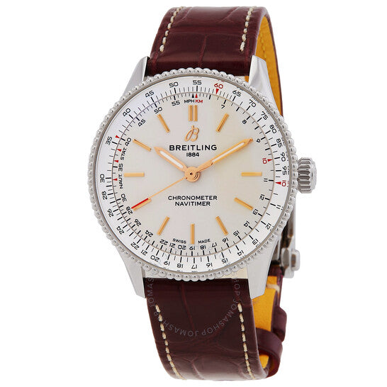 ساعة بريتلينج أوتوماتيكية للسيدات بمينا أبيض