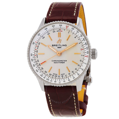 ساعة بريتلينج أوتوماتيكية للسيدات بمينا أبيض