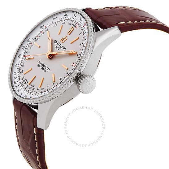 ساعة بريتلينج أوتوماتيكية للسيدات بمينا أبيض