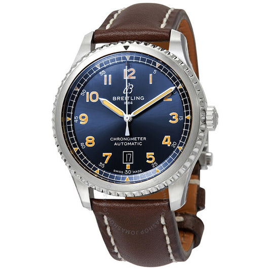 ساعة بريتلينغ أفايتور 8 أوتوماتيكية كرونومتر بمينا أزرق للرجال