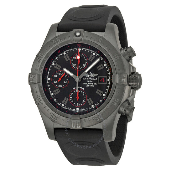 Breitling, Avenger Black Dial Black Rubber Automatic Men's Watch