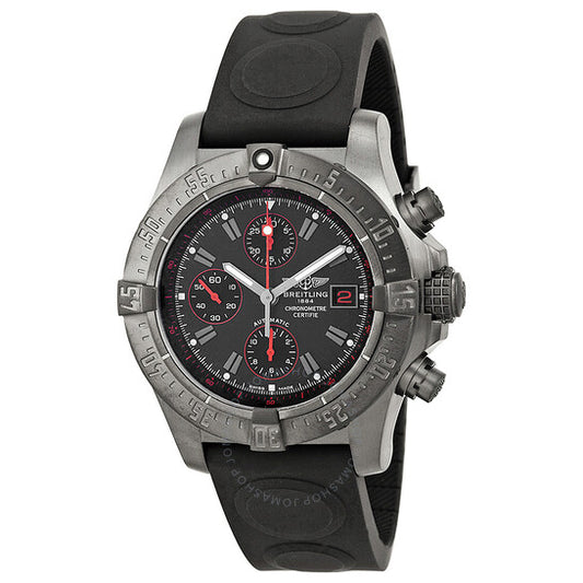 Breitling, Avenger Black Dial Chronograph Rubber Men's Watch M133802C-BC73BKOR