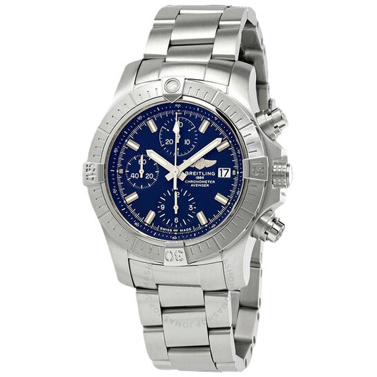 ساعة بريتلينج أفنجر كرونوغراف أوتوماتيكية للرجال بمينا أزرق