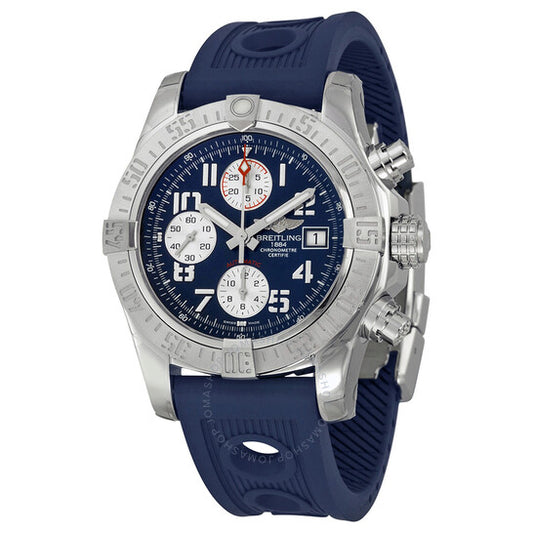 Breitling, Avenger II Chronograph Automatic Blue Dial Blue Leather Men's Watch A1338111-C870BLOR