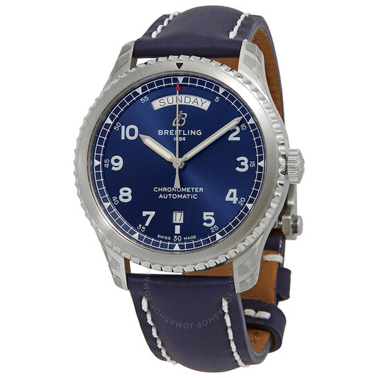 ساعة بريتلينج أفياتور 8 أوتوماتيكية كرونومتر بمينا أزرق للرجال