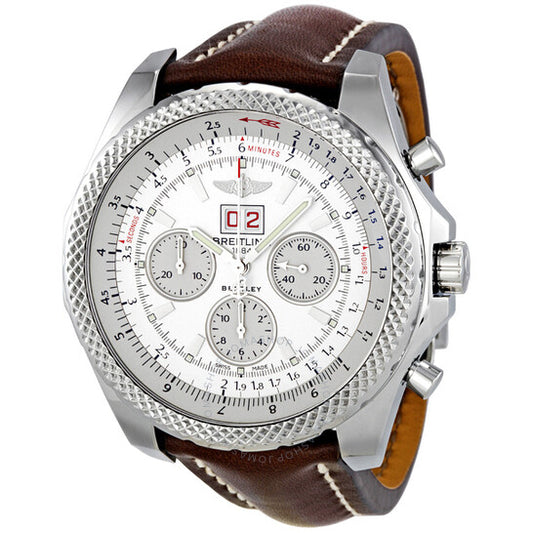 Breitling, Bentley 6.75 Silver Stainless Steel Leather Automatic Men's Watch A4436412-G679BRLD