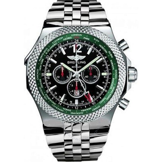Breitling, Bentley GMT Black Dial Stainless Steel Men's Watch