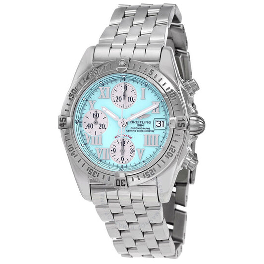 ساعة بريتلينج كرونو كوكبيت للرجال بمينا فيروزي وستانلس ستيل A1335812-L510SS