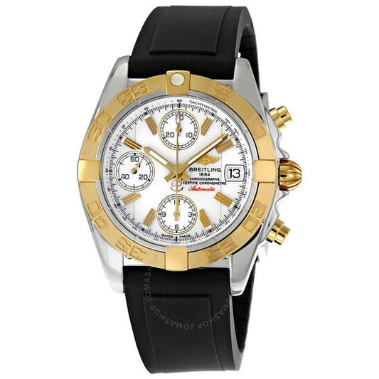 Breitling, Chrono Galactic White Dial Black Rubber Strap Men's Watch C13358L2-A685BKPD