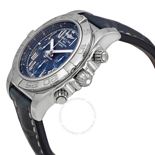 ساعة بريتلينج كرونوغراف أوتوماتيكية للرجال بمينا أزرق