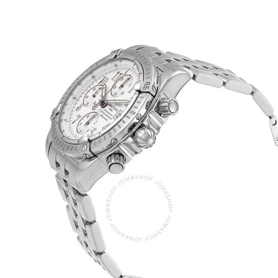 ساعة بريتلينج كرونوغراف أوتوماتيكية للرجال بمينا أبيض