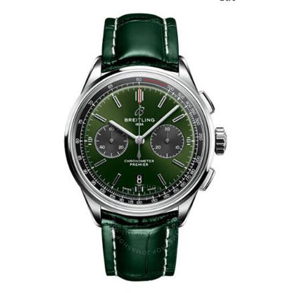 ساعة بريتلينغ كرونوغراف بقرص أخضر