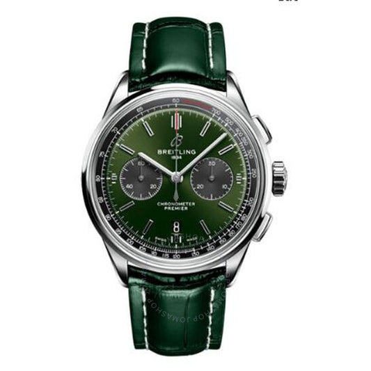 ساعة بريتلينغ كرونوغراف بقرص أخضر