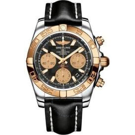 Breitling, Chronomat 41 Black Dial Chronograph Steel and 18K Rose Gold Men's Watch CB014012-BA53BKLT