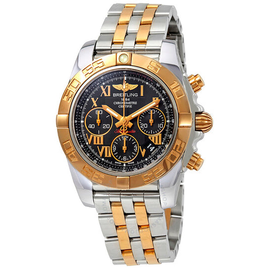 Breitling, Chronomat 41 Black Dial Automatic Men's Steel and 18K Rose Gold Watch