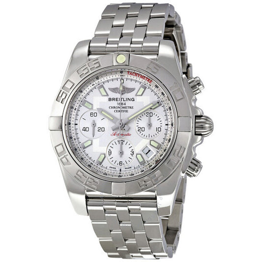 Breitling, Chronomat 41 Chronograph Silver Dial Men's Watch AB014012-G711SS