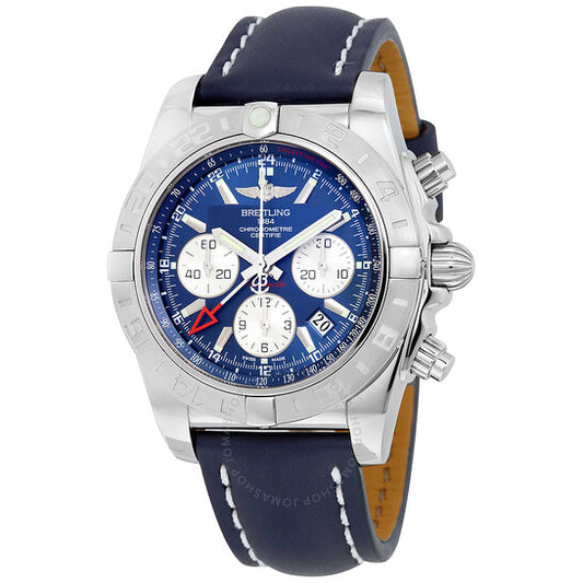 Breitling, Chronomat 44 GMT Blue Dial Bue Leather Men's Watch AB042011-C851BLLT