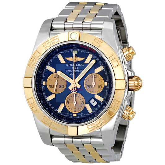 Breitling, Chronomat 44 Automatic Blue Dial Steel and Gold Men's Watch CB011012-C790TT
