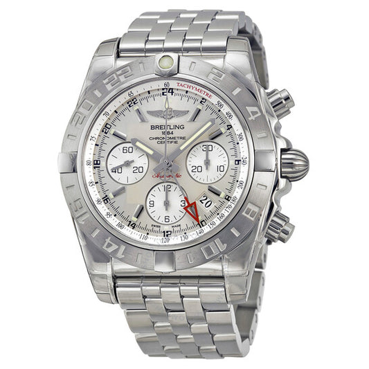 Breitling, Chronomat 44 Chronograph Automatic Silver Dial Men's Watch AB042011-G745SS