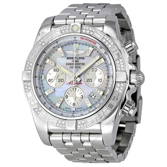 Breitling, Chronomat 44 Mother of Pearl Diamond Men's Watch AB0110AA-G686SS