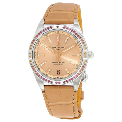 ساعة بريتلينج كرونومات أوتوماتيكية مرصعة بالألماس والكريستال للسيدات