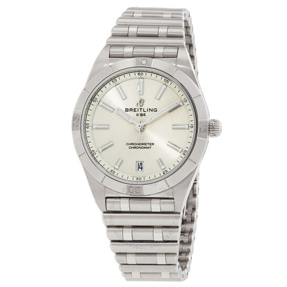 ساعة بريتلينج كرونومات أوتوماتيكية للسيدات بمينا أبيض