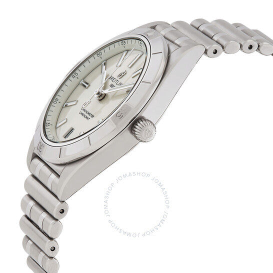 ساعة بريتلينج كرونومات أوتوماتيكية للسيدات بمينا أبيض