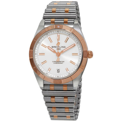 ساعة بريتلينج كرونومات أوتوماتيكية للسيدات بمينا أبيض