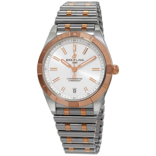 ساعة بريتلينج كرونومات أوتوماتيكية للسيدات بمينا أبيض