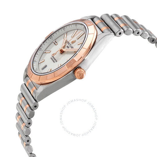 ساعة بريتلينج كرونومات أوتوماتيكية للسيدات بمينا أبيض