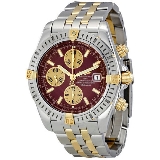 Breitling, Chronomat Burgundy Dial Chronograph Steel and Gold Men's Watch B1335611-K505TT