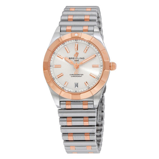 ساعة بريتلينج كرونومات كوارتز كرونوميتر بمينا بيضاء للسيدات