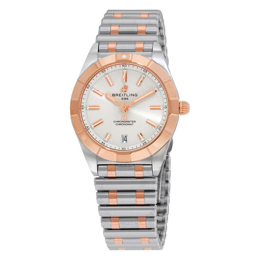 ساعة بريتلينج كرونومات كوارتز كرونوميتر بمينا بيضاء للسيدات