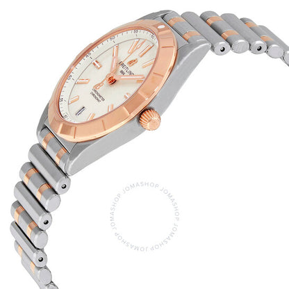 ساعة بريتلينج كرونومات كوارتز كرونوميتر بمينا بيضاء للسيدات