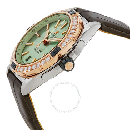 ساعة بريتلينغ كرونومات سوبر أوتوماتيك 38 مم مرصعة بالألماس للسيدات