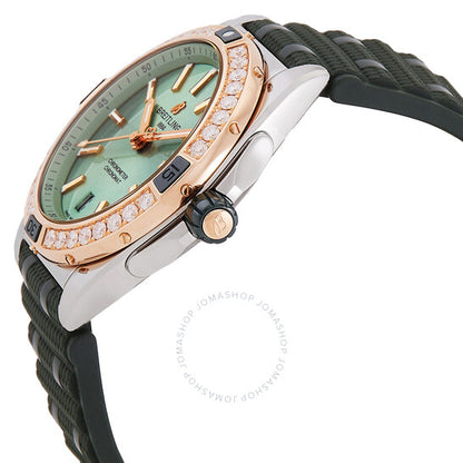 ساعة بريتلينغ كرونومات سوبر أوتوماتيك 38 مم مرصعة بالألماس للسيدات